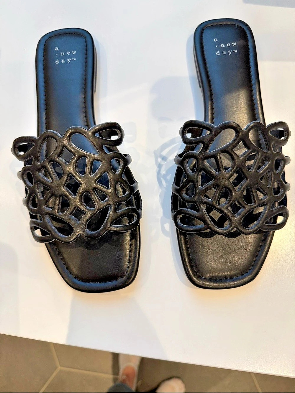 A New Day Woven Slide Sandals in Black US 8 Like New